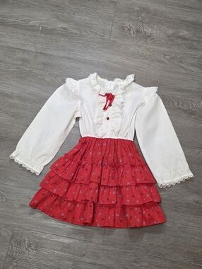 Vintage Little Princess Brand Girls Dress Size 3X Ruffled Cotton/ Polyester